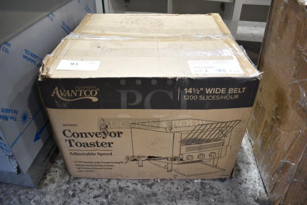 BRAND NEW SCRATCH AND DENT! Avantco 184T3600D Stainless Steel Commercial 14 1/2" Wide Conveyor Toaster with 3" Opening. 200 Slices per Hour. 240 Volts, 1 Phase. - Image 1 of 7