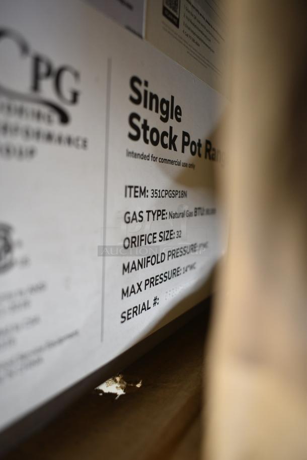 BRAND NEW SCRATCH AND DENT! Cooking Performance Group 351CPGSP18N  CPG-SP-18-N Stainless Steel Commercial Countertop Natural Gas Stock Pot Range. 80,000 BTU. - Image 6 of 6