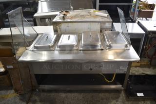 L&J CWS-60 Stainless Steel Commercial Natural Gas Powered 4 Bay Steam Table.