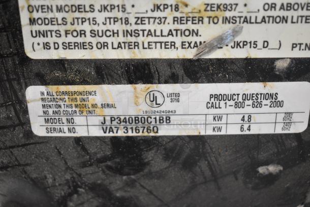 JP340B0C1BB Metal Electric Powered 4 Burner Drop In Range. 208/240 Volts. - Image 5 of 7