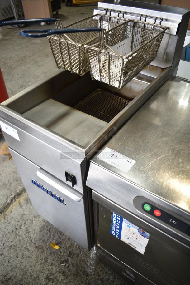 Imperial IFS-40-L Stainless Steel Commercial Floor Style Electric Powered Deep Fat Fryer w/ 2 Metal Fry Baskets. 208 Volts, 3 Phase. - Image 3 of 7