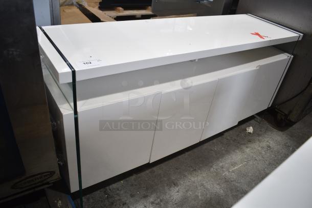 White Counter w/ 4 Doors. - Image 1 of 4