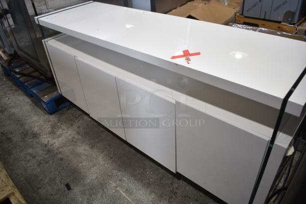 White Counter w/ 4 Doors. - Image 2 of 4