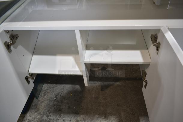 White Counter w/ 4 Doors. - Image 3 of 4