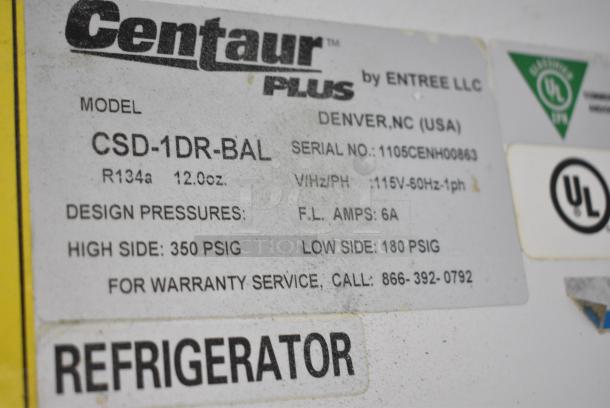 Centaur CSD-1DR-BAL Stainless Steel Commercial Single Door Reach In Cooler w/ Poly Coated Racks. 115 Volts, 1 Phase. Tested and Powers On But Does Not Get Cold - Image 6 of 7