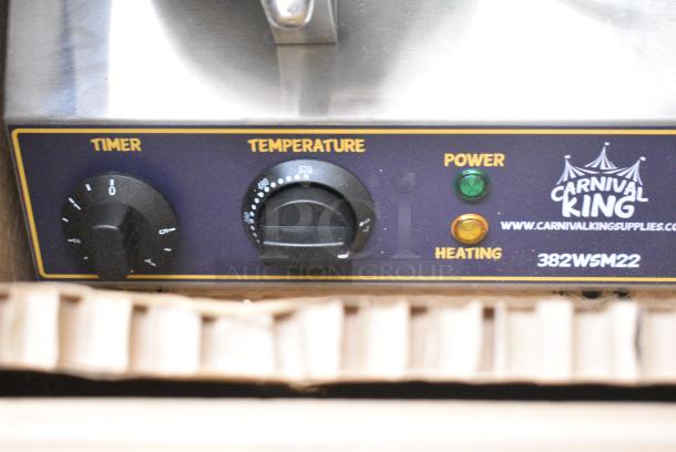 BRAND NEW SCRATCH AND DENT! Carnival King 382WSM22 Stainless Steel Non-Stick Double Waffle Maker with Timers. 120 Volts, 1 Phase. Tested and Working! - Image 6 of 9