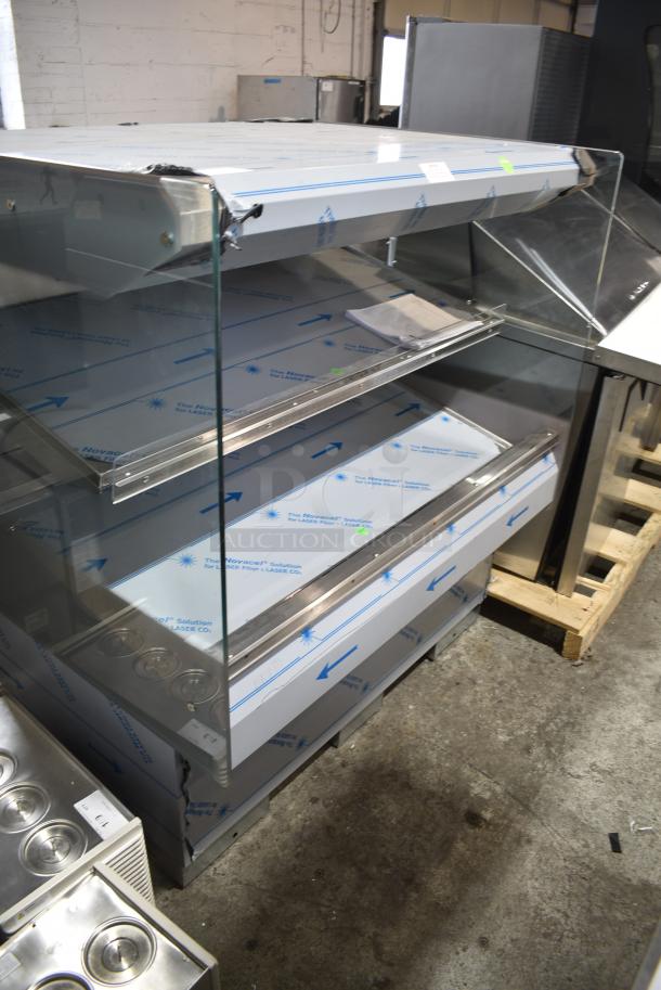 BRAND NEW SCRATCH AND DENT! 2016 BKI HSS4-2TSQ Stainless Steel Commercial Floor Style 2 Tier Warming Display Case Merchandiser. 230 Volts, 1 Phase. - Image 2 of 9