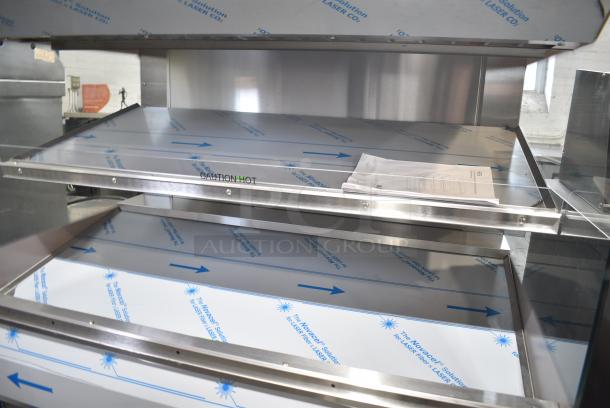 BRAND NEW SCRATCH AND DENT! 2016 BKI HSS4-2TSQ Stainless Steel Commercial Floor Style 2 Tier Warming Display Case Merchandiser. 230 Volts, 1 Phase. - Image 3 of 9