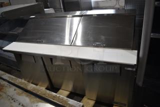 BRAND NEW SCRATCH AND DENT! 2024 True TSSU-72-30M-B-ST-HC Stainless Steel Commercial Prep Table. 115 Volts, 1 Phase. Tested and Working!