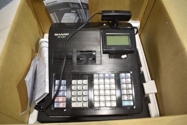 IN ORIGINAL BOX! Sharp XE-A407 Countertop Cash Register. - Image 1 of 7