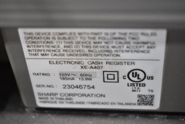 IN ORIGINAL BOX! Sharp XE-A407 Countertop Cash Register. - Image 7 of 7