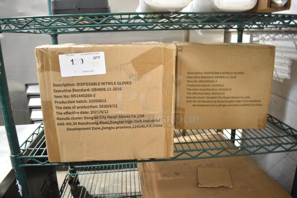 2 Boxes of BRAND NEW! Large Disposable Nitrile Gloves. 2 Times Your Bid! - Image 1 of 5