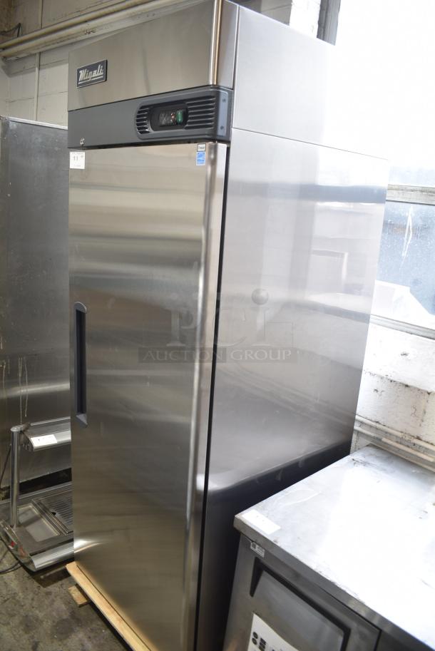 BRAND NEW SCRATCH AND DENT! 2023 Migali C-1F-HC Stainless Steel Commercial Single Door Reach In Freezer. 115 Volts, 1 Phase. Serial C-1F-HCT03230320092T0006. Tested and Working! - Image 2 of 5