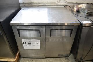 True TUC-36-LP Stainless Steel Commercial Undercounter 2 Door Cooler. 115 Volts, 1 Phase. Tested and Working!