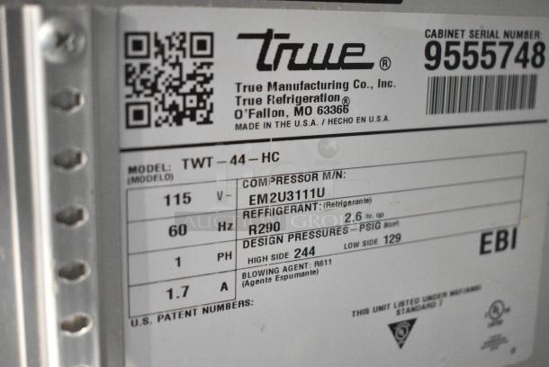 2018 True TWT-44-HC Stainless Steel Commercial Work Top Single Door Cooler on Commercial Casters.  115 Volts, 1 Phase. Tested and Working! - Image 7 of 8