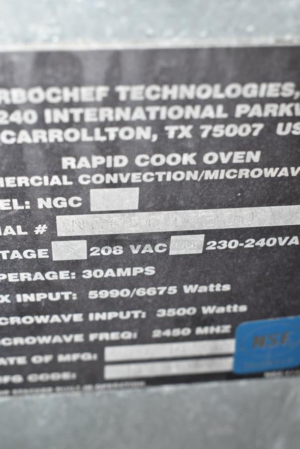 Turbochef NGCD6 Stainless Steel Commercial Electric Powered Countertop Rapid Cook Oven. 208/240 Volts, 1 Phase. - Image 6 of 7
