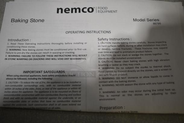 BRAND NEW SCRATCH AND DENT! Lot of 2 Nemco 66795 Pizza Oven Stones - Image 4 of 5