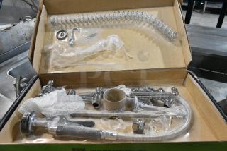 BRAND NEW SCRATCH AND DENT! Regency 600PRD8X 1.15 GPM Deck-Mounted Pre-Rinse Faucet with 8" Centers and 8" Add-On Faucet