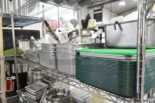 ALL ONE MONEY! Tier Lot of Stainless Steel Drop In Bins, Utensils and Food Trays. - Image 2 of 6