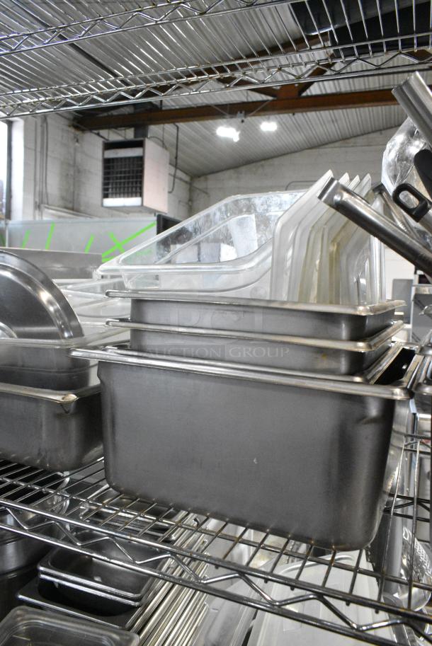 ALL ONE MONEY! Tier Lot of Stainless Steel Drop In Bins, Utensils and Food Trays. - Image 5 of 6