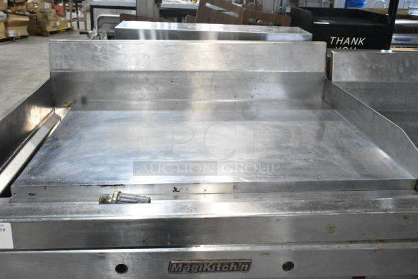 MagiKitch'n Stainless Steel Commercial Countertop Natural Gas Powered Chrome Top Flat Top Griddle w/ Thermostatic Controls. - Image 4 of 6