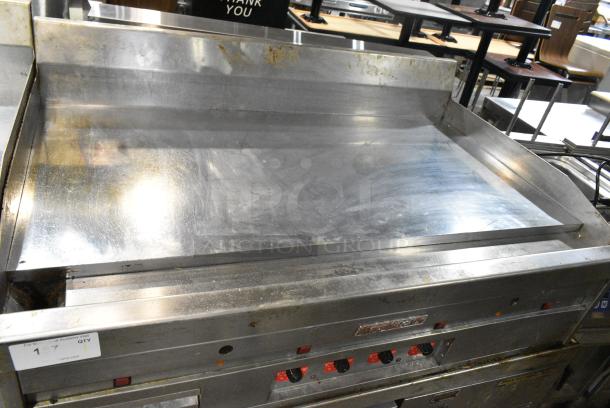 MagiKitch'n Stainless Steel Commercial Countertop Natural Gas Powered Chrome Top Flat Top Griddle w/ Thermostatic Controls. - Image 4 of 6