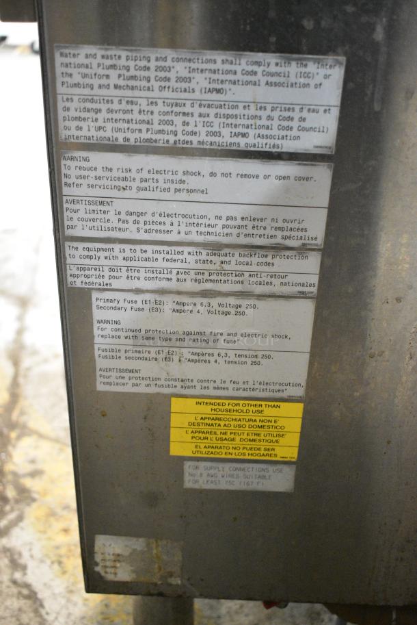 Electrolux Stainless Steel Commercial Electric Powered Floor Style Pasta Cooker. 208/240 Volts, 1 Phase. - Image 9 of 12