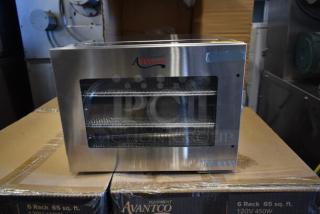 BRAND NEW IN BOX! Avantco 177LT06A Stainless Steel Commercial Food Dehydrator. 120 Volts, 1 Phase. Tested and Only Works On The Highest Heat Setting.