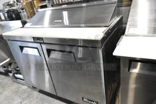 2020 Migali C-SP48-12-HC Stainless Steel Commercial Sandwich Salad Prep Table Bain Marie Mega Top on Commercial Casters. 115 Volts, 1 Phase. Tested and Working!