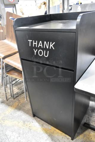 Black Trash Can Shell w/ Trash Deposit Flap and Door.