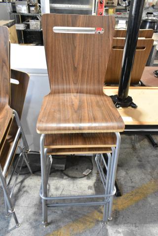 16 Wood Pattern Bar Height and Dining Height Chair. 16 Times Your Bid!