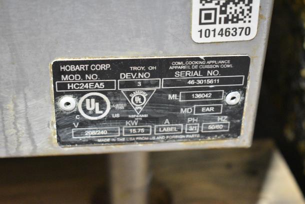 Hobart HC24EA5 Stainless Steel Commercial Countertop Electric Powered Single Deck Steam Cabinet. 208/240 Volts, 3/1 Phase. - Image 7 of 7