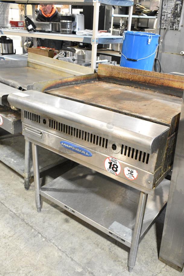 Imperial Stainless Steel Commercial Flat Top Griddle w/ Metal Under Shelf. - Image 2 of 5