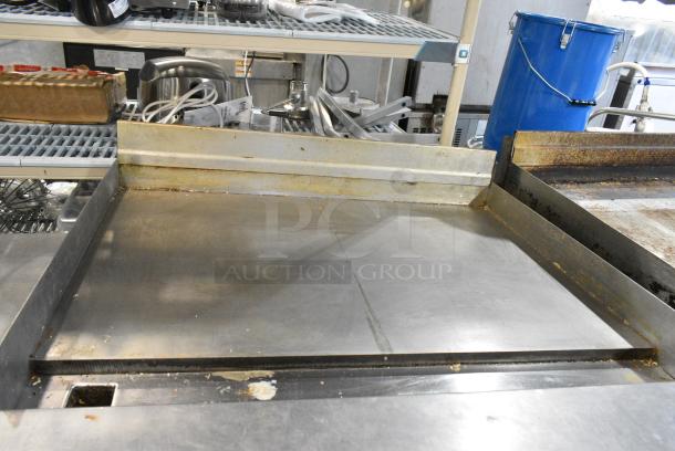 Imperial Stainless Steel Commercial Natural Gas Powered Flat Top Griddle w/ Metal Under Shelf. - Image 9 of 10