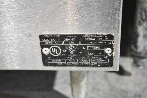 Hobart HC24EA5 Stainless Steel Commercial Countertop Electric Powered Single Deck Steam Cabinet. 208/240 Volts, 3/1 Phase. - Image 6 of 6