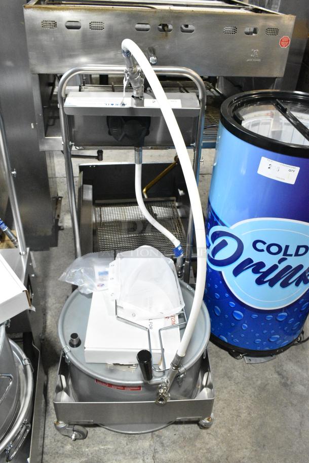 BRAND NEW SCRATCH AND DENT! MirOil 75HD 75 lb. Hand-Operated Portable Fryer Oil Filter Machine with 1-Way Pump. - Image 1 of 4