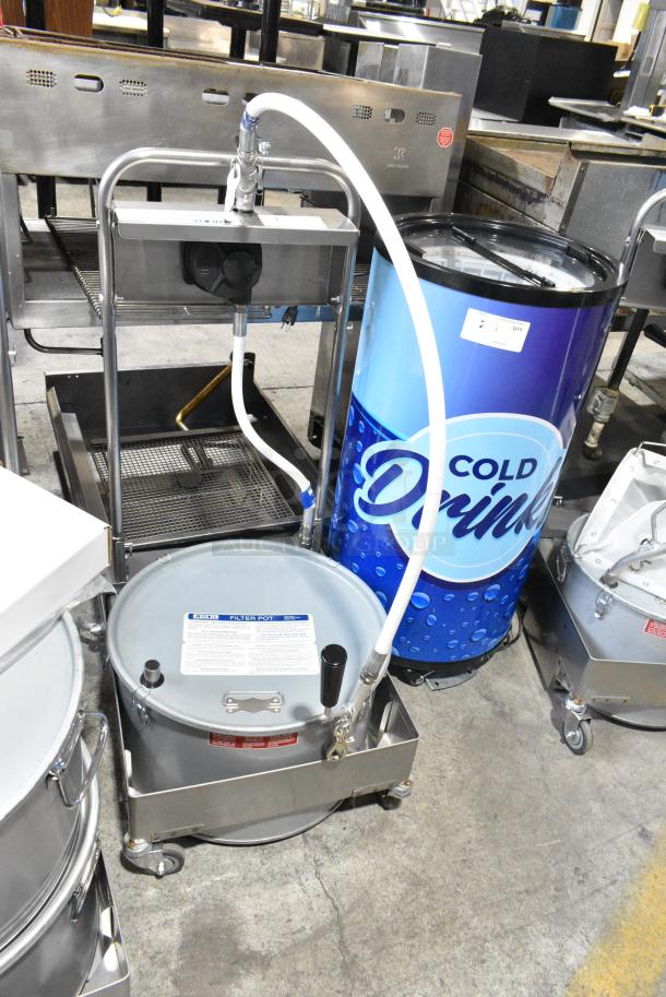 BRAND NEW SCRATCH AND DENT! MirOil 75HD 75 lb. Hand-Operated Portable Fryer Oil Filter Machine with 1-Way Pump. - Image 3 of 4