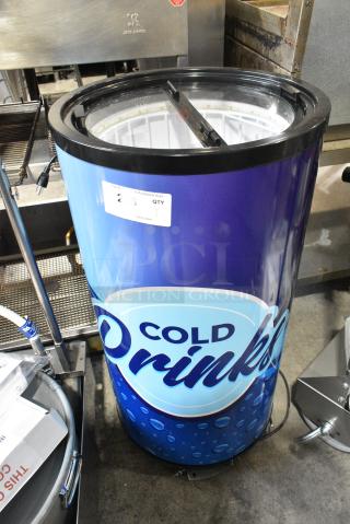 BRAND NEW SCRATCH AND DENT! Galaxy BMR2-CD Cold Drink Barrel Merchandiser Refrigerator - 2.25 cu. ft. 120 Volts, 1 Phase. Tested and Working!