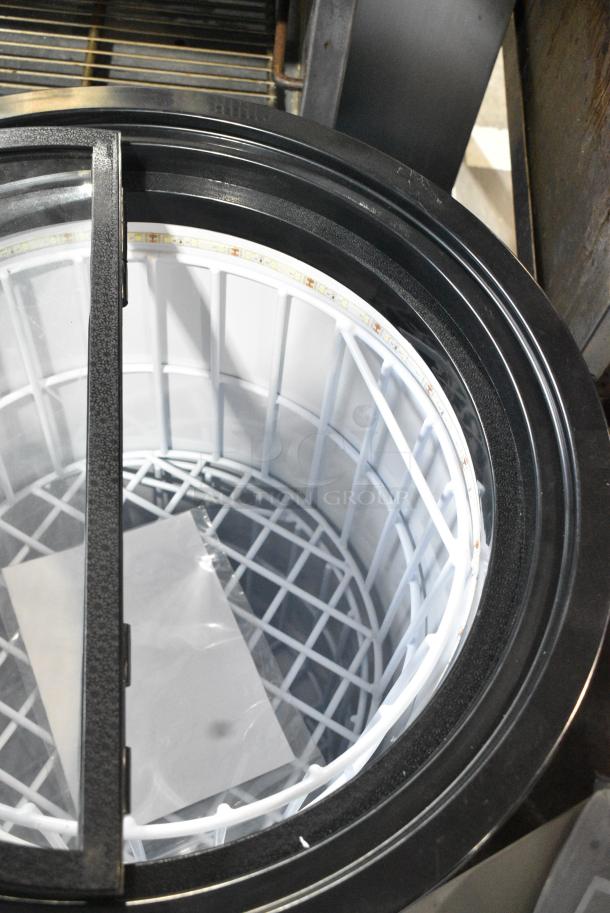 BRAND NEW SCRATCH AND DENT! Galaxy BMR2-CD Cold Drink Barrel Merchandiser Refrigerator - 2.25 cu. ft. 120 Volts, 1 Phase. Tested and Working! - Image 4 of 7