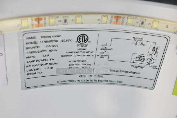 BRAND NEW SCRATCH AND DENT! Galaxy BMR2-CD Cold Drink Barrel Merchandiser Refrigerator - 2.25 cu. ft. 120 Volts, 1 Phase. Tested and Working! - Image 7 of 7