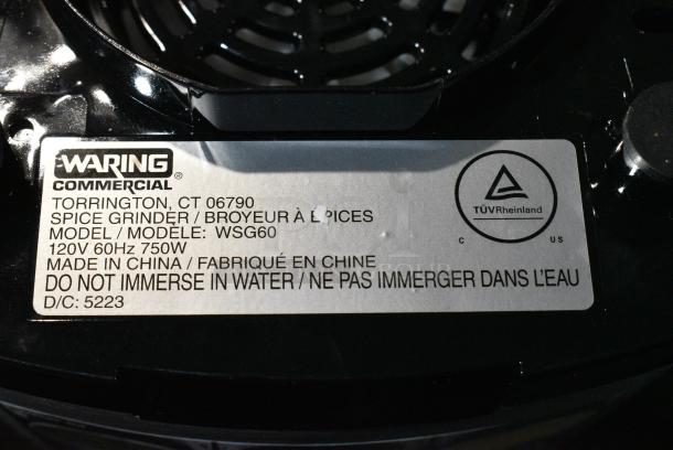 BRAND NEW SCRATCH AND DENT! Waring WSG60 3 Cup Commercial Spice Grinder - 120V Tested and Working! - Image 11 of 11