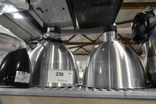 2 BRAND NEW SCRATCH AND DENT! ServIt HLS85SS 8' Cut-to-Length Ceiling Mount Heat Lamp with Modern Stainless Steel Round Dome Shade.. 2 Times Your Bid!