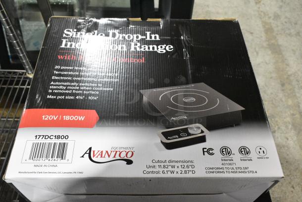 BRAND NEW SCRATCH AND DENT! Avantco 177DC1800 Drop-In / Countertop Induction Range / Cooker with Remote Control. 120 Volts, 1 Phase. - Image 3 of 4