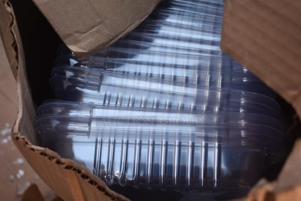 15 BRAND NEW! Boxes Including 475DWR12SS Lancaster Table & Seating 13 Gallon Stainless Steel Rectangular Step-On Trash Can with Soft Close Lid, 795PTOKFT1 Choice Kraft Microwavable Folded Paper #1 Take-Out Container 4 3/8" x 3 1/2" x 2 1/2" - 450/Case, 130BPLAPRKWP Choice Forks, Napkins, 5005DNAPFLTE Choice 14" x 14" White Linen-Feel Flat-Packed Dinner Napkin - 1000/Case, 433W1670SACK Choice 1/6 70 lb. White Extra Heavy-Duty Paper Barrel Sack - 400/Case. 15 Times Your Bid! - Image 4 of 12