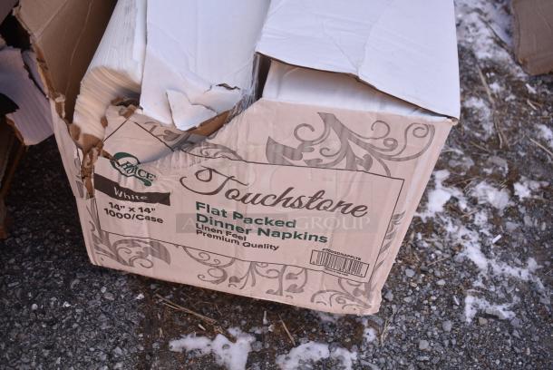 15 BRAND NEW! Boxes Including 475DWR12SS Lancaster Table & Seating 13 Gallon Stainless Steel Rectangular Step-On Trash Can with Soft Close Lid, 795PTOKFT1 Choice Kraft Microwavable Folded Paper #1 Take-Out Container 4 3/8" x 3 1/2" x 2 1/2" - 450/Case, 130BPLAPRKWP Choice Forks, Napkins, 5005DNAPFLTE Choice 14" x 14" White Linen-Feel Flat-Packed Dinner Napkin - 1000/Case, 433W1670SACK Choice 1/6 70 lb. White Extra Heavy-Duty Paper Barrel Sack - 400/Case. 15 Times Your Bid! - Image 10 of 12