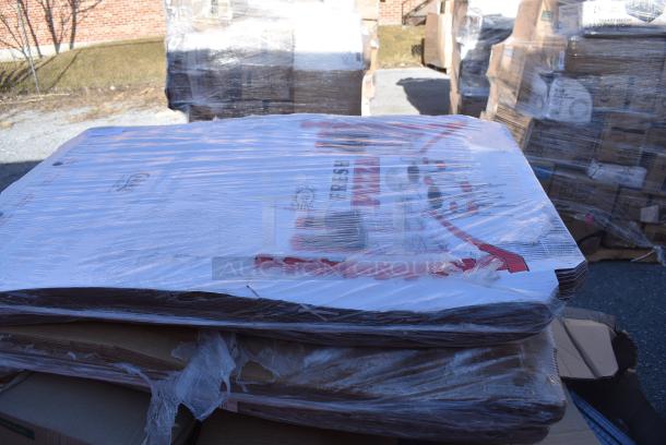 15 BRAND NEW! Boxes Including 475DWR12SS Lancaster Table & Seating 13 Gallon Stainless Steel Rectangular Step-On Trash Can with Soft Close Lid, 795PTOKFT1 Choice Kraft Microwavable Folded Paper #1 Take-Out Container 4 3/8" x 3 1/2" x 2 1/2" - 450/Case, 130BPLAPRKWP Choice Forks, Napkins, 5005DNAPFLTE Choice 14" x 14" White Linen-Feel Flat-Packed Dinner Napkin - 1000/Case, 433W1670SACK Choice 1/6 70 lb. White Extra Heavy-Duty Paper Barrel Sack - 400/Case. 15 Times Your Bid! - Image 12 of 12