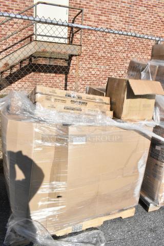 20 BRAND NEW! Boxes Including 4 3492424ANTWA Lancaster Table & Seating Industrial 24" x 24" Solid Wood Live Edge Table Top with Rustic Walnut Finish, Tuxton BPM-135L 13.5 oz. Porcelain White Newport China Mug - 36/Case, B24SB Bowl 24oz Black 252 SQ Presentabowl. 20 Times Your Bid!