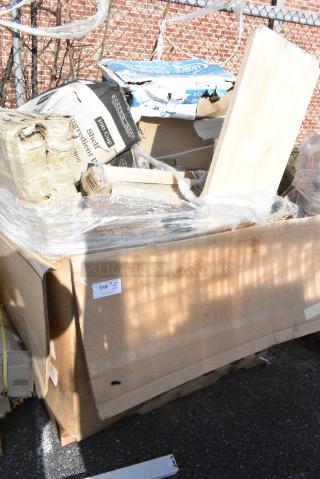 25 BRAND NEW! Boxes Including 92299850 Choice Deluxe 8 Qt. Full Size Stackable Chafer, 176IB100 Baker's Lane 6.3 Gallon / 100 Cup Shelf Ingredient Bin with Flip Lid, Label Sheet, and Scoop, 712B5532 Steelton Stainless Steel Single Tier Speed Rail - 32". 25 Times Your Bid!