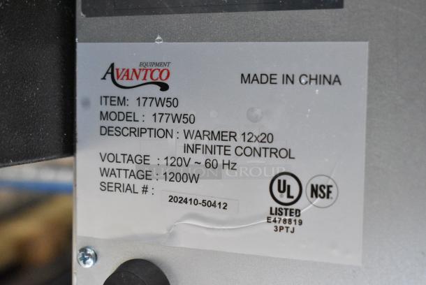 BRAND NEW SCRATCH AND DENT! 2024 Avantco 177W50 Stainless Steel Commercial Countertop Food Warmer. 120 Volts, 1 Phase. Tested and Working! - Image 6 of 6