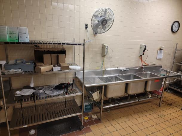 TRIPLE BASIN STAINLESS STEEL UTILITY SINK! - Image 1 of 7